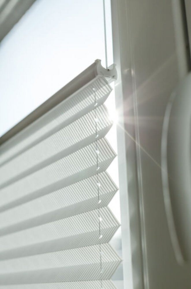 Pleated to measure Folding Blind without drilling ► Klemmfix ► Basel-Pearl Rail Silver 